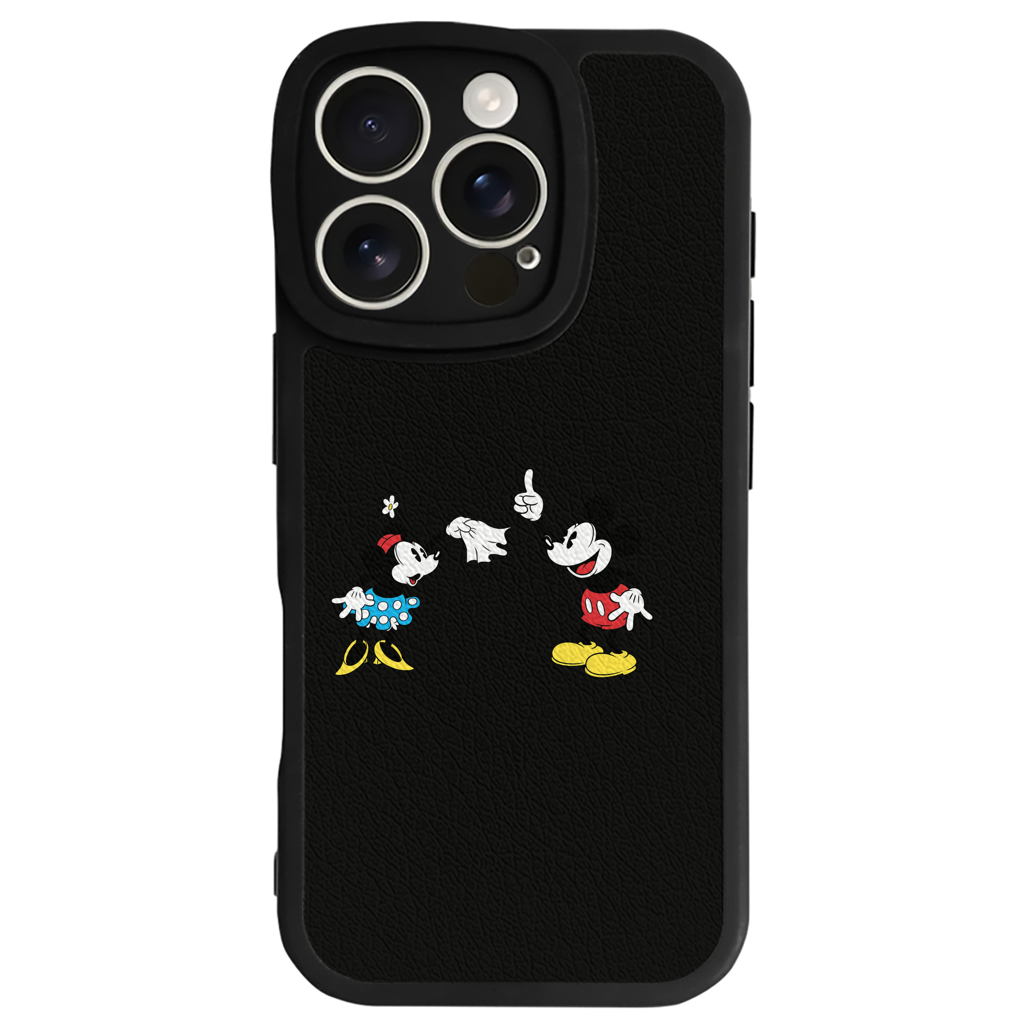 （画像用） ミッキーマウス Mickey Mouse 【iPhone 16シリーズ対応】シリコンスマホケース（レザー調） 材質：シリコン